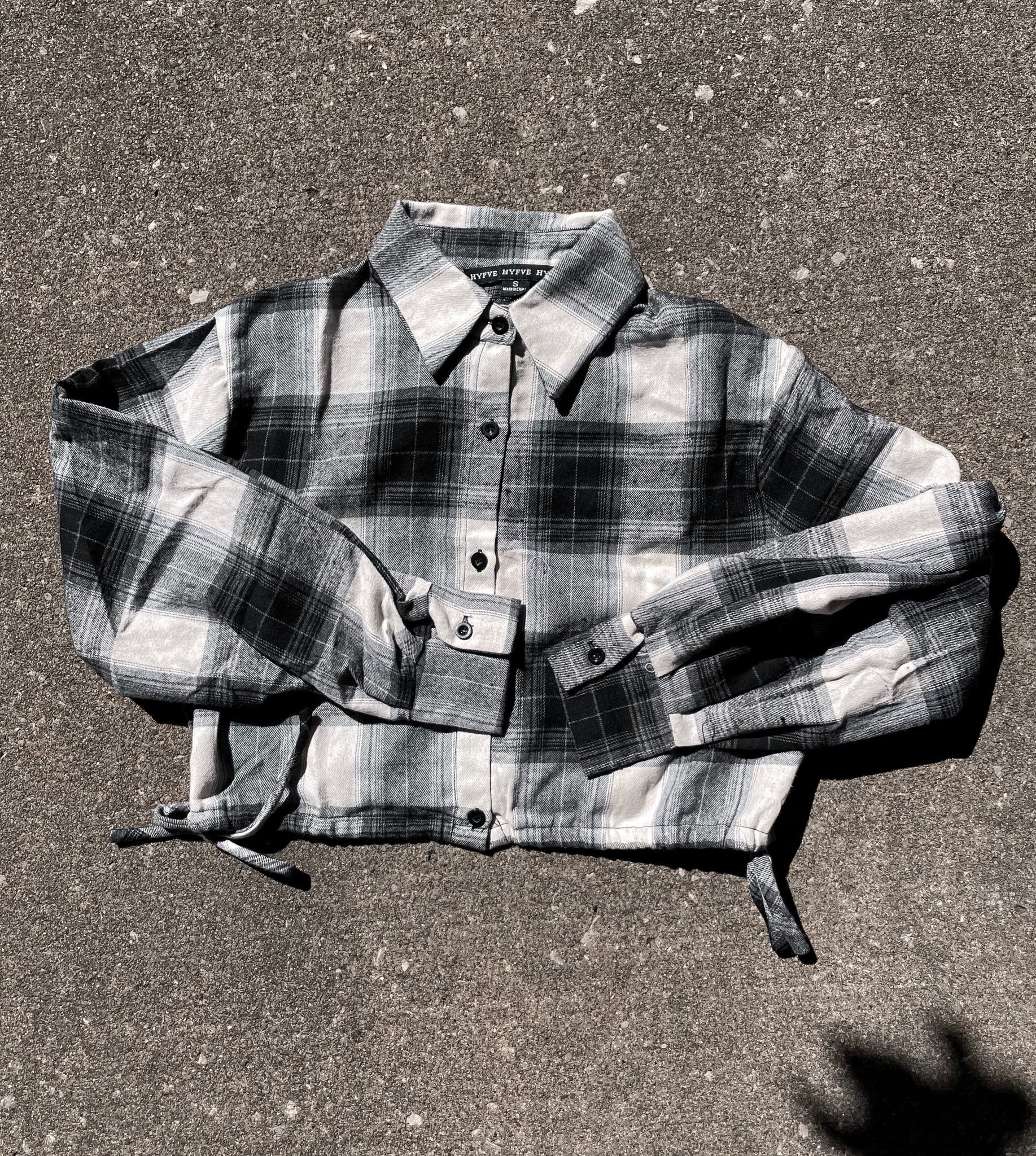 Cropped Plaid Button Up