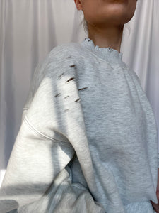 Distressed Heather Grey Sweatshirt
