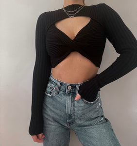 Ribbed Cropped Sweater